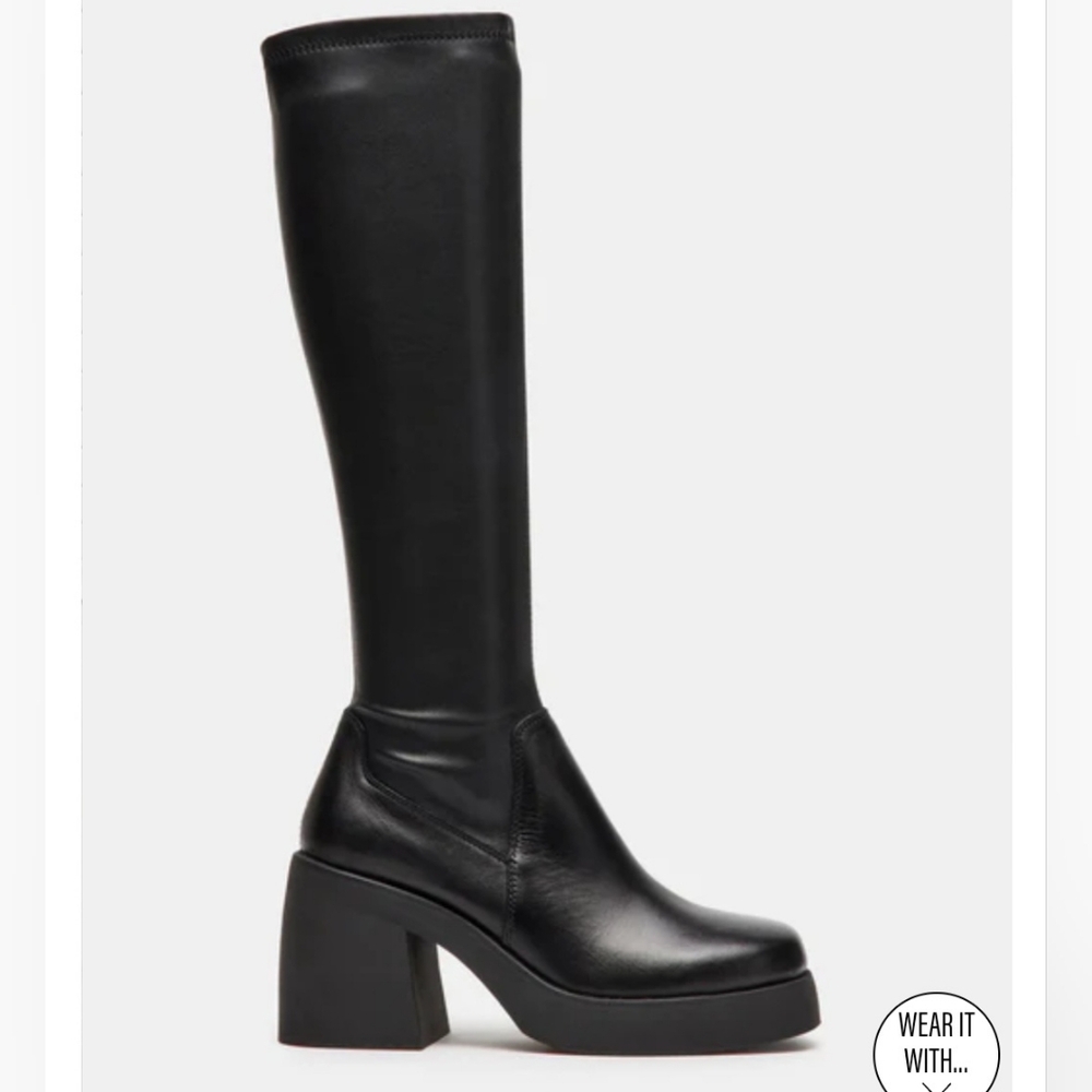 Steve Madden  Phoenix Platform Faux Leather Knee High Boots